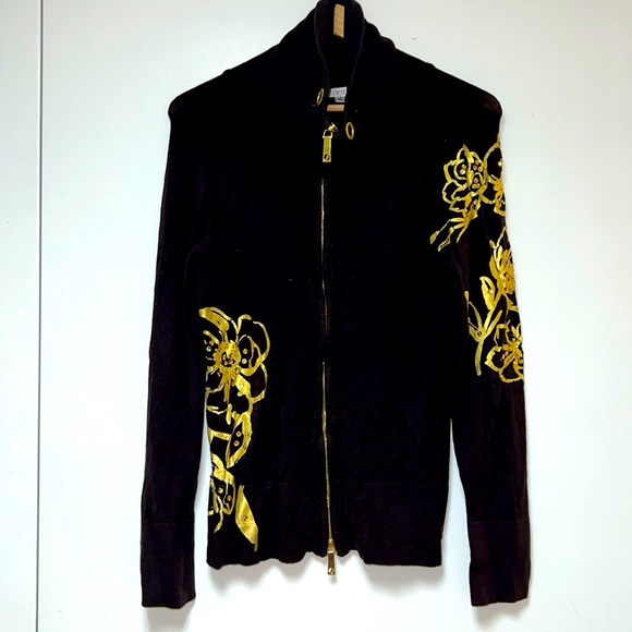 CACHE ZIPPERED SWEATSHIRT IN CHOCOLATE BROWN - Picture 1 of 7